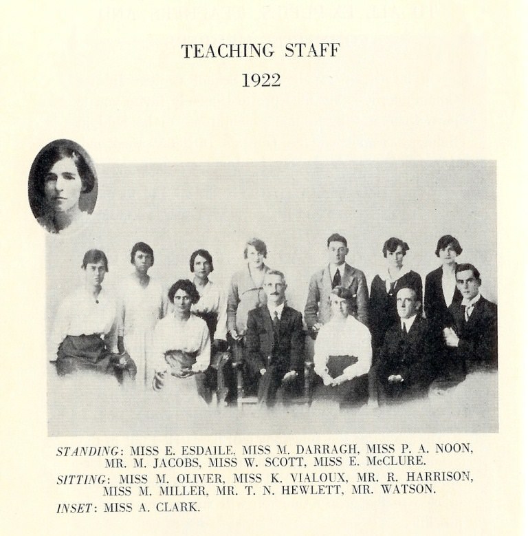 Belmond Teaching Staff - 1922